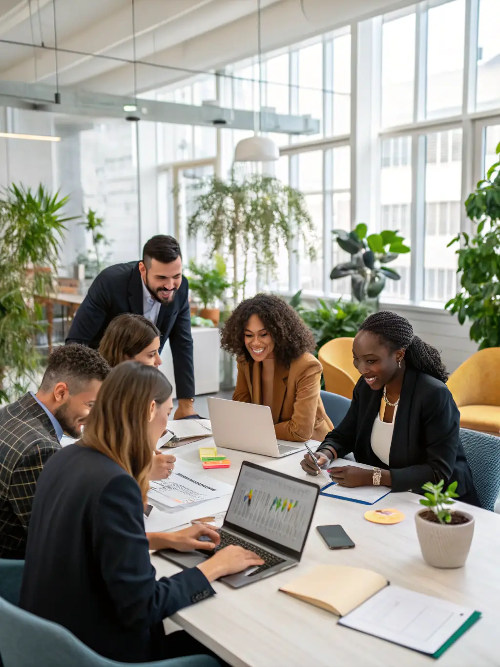 A diverse group of professionals actively participating in a mindset transformation workshop, engaging in discussions and activities to foster a growth-oriented attitude.